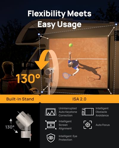 Portable Smart Projector with PowerBase Stand Bundle