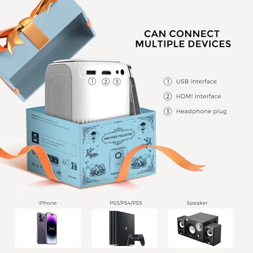 Portable WiFi Projector with Electric Focus & Keystone