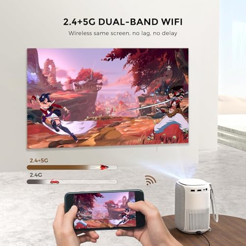 Portable WiFi Projector with Electric Focus & Keystone