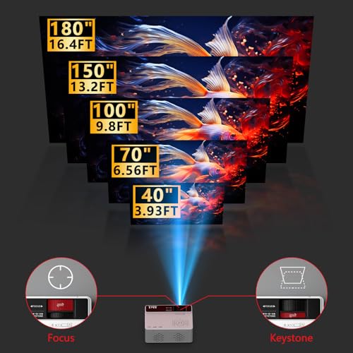 Portable 1080P Mini Projector with Bluetooth Audio