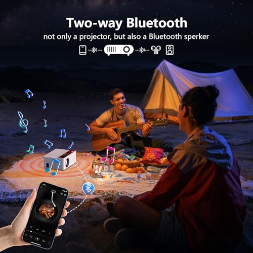 Portable 1080P Mini Projector with Bluetooth Audio
