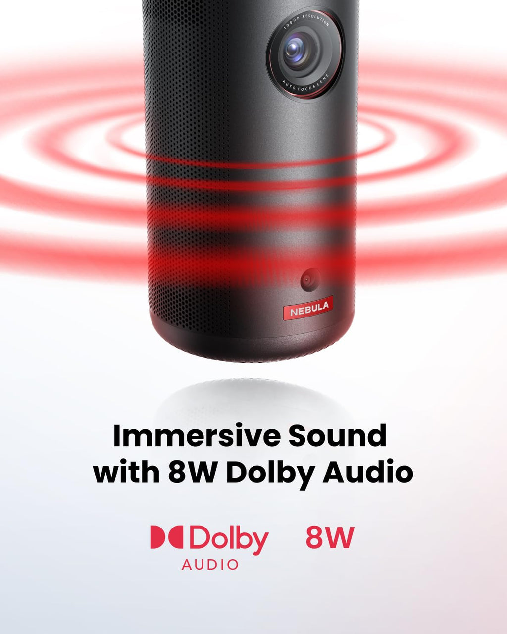 Portable Mini Projector with 360° Surround Sound