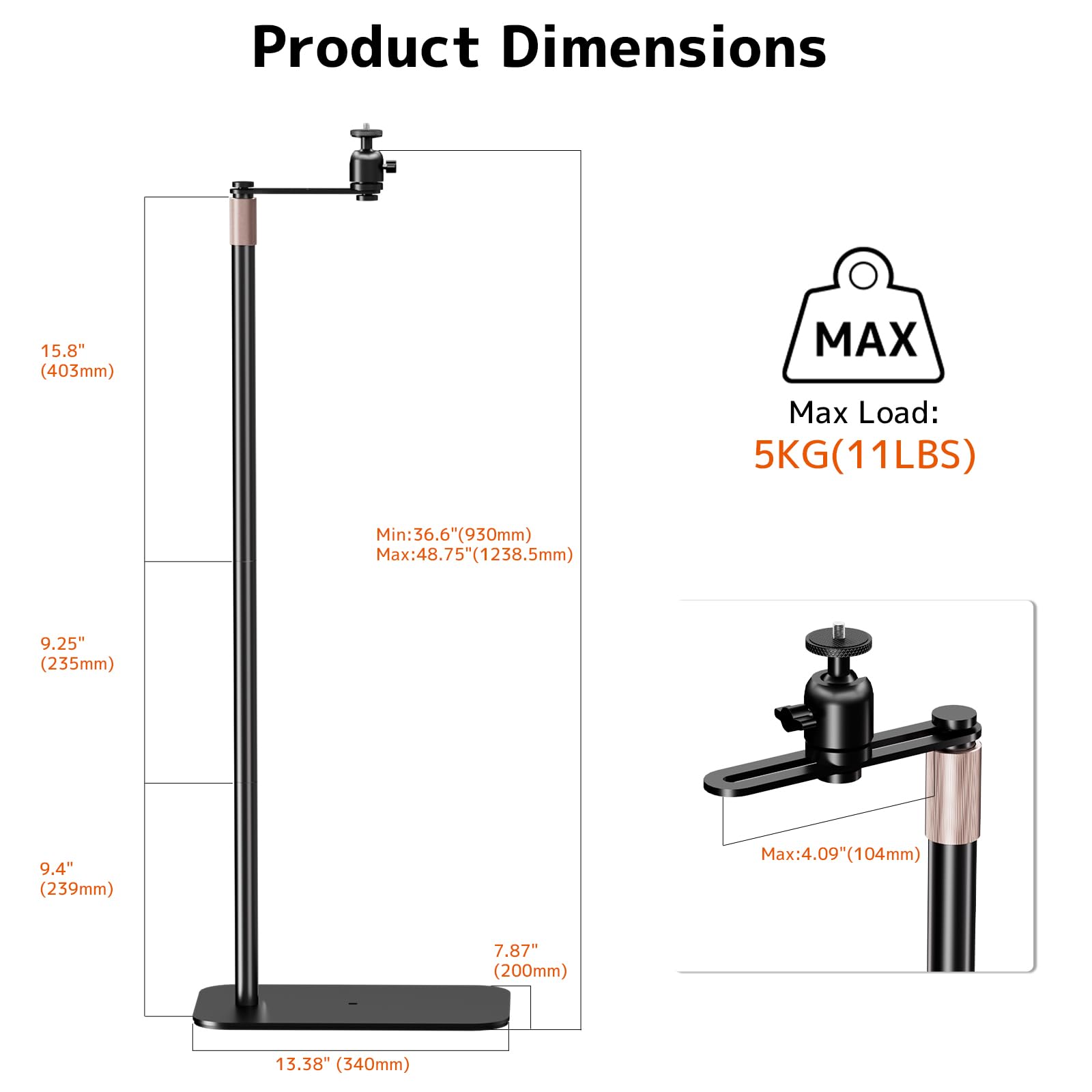 Height Adjustable 360° Rotating Universal Projector Stand