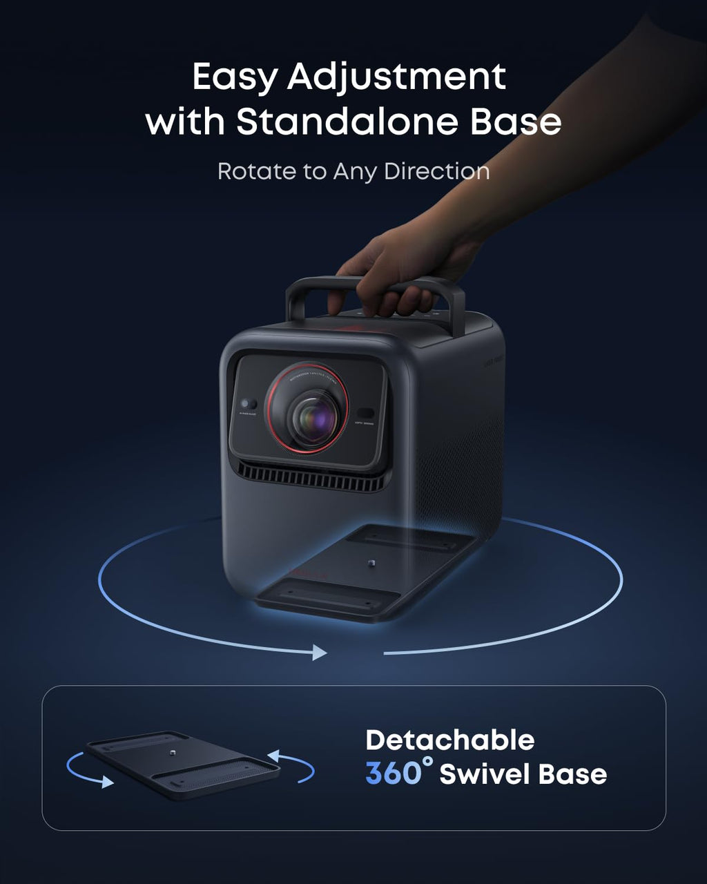 360° Adjustable Projector Gimbal Stand for Ceiling Viewing