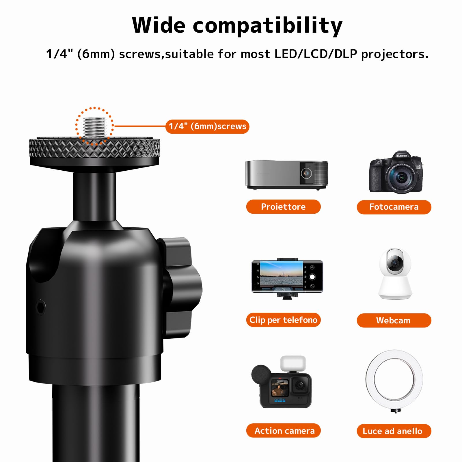 Height Adjustable 360° Rotating Universal Projector Stand