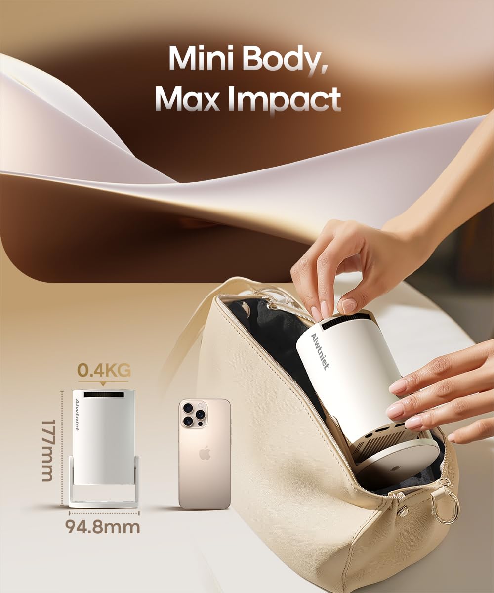 Portable Smart Projector with Android 14 & 4K Support
