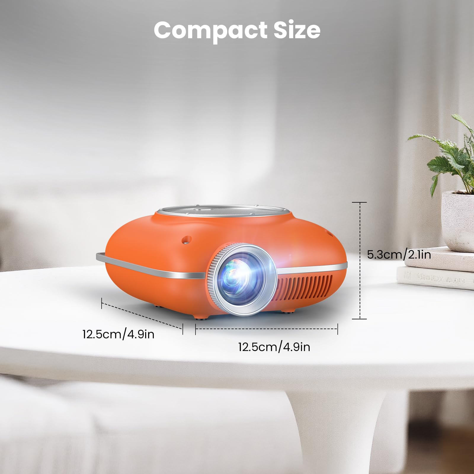 Portable 1080P Mini Projector with Two-Way Bluetooth