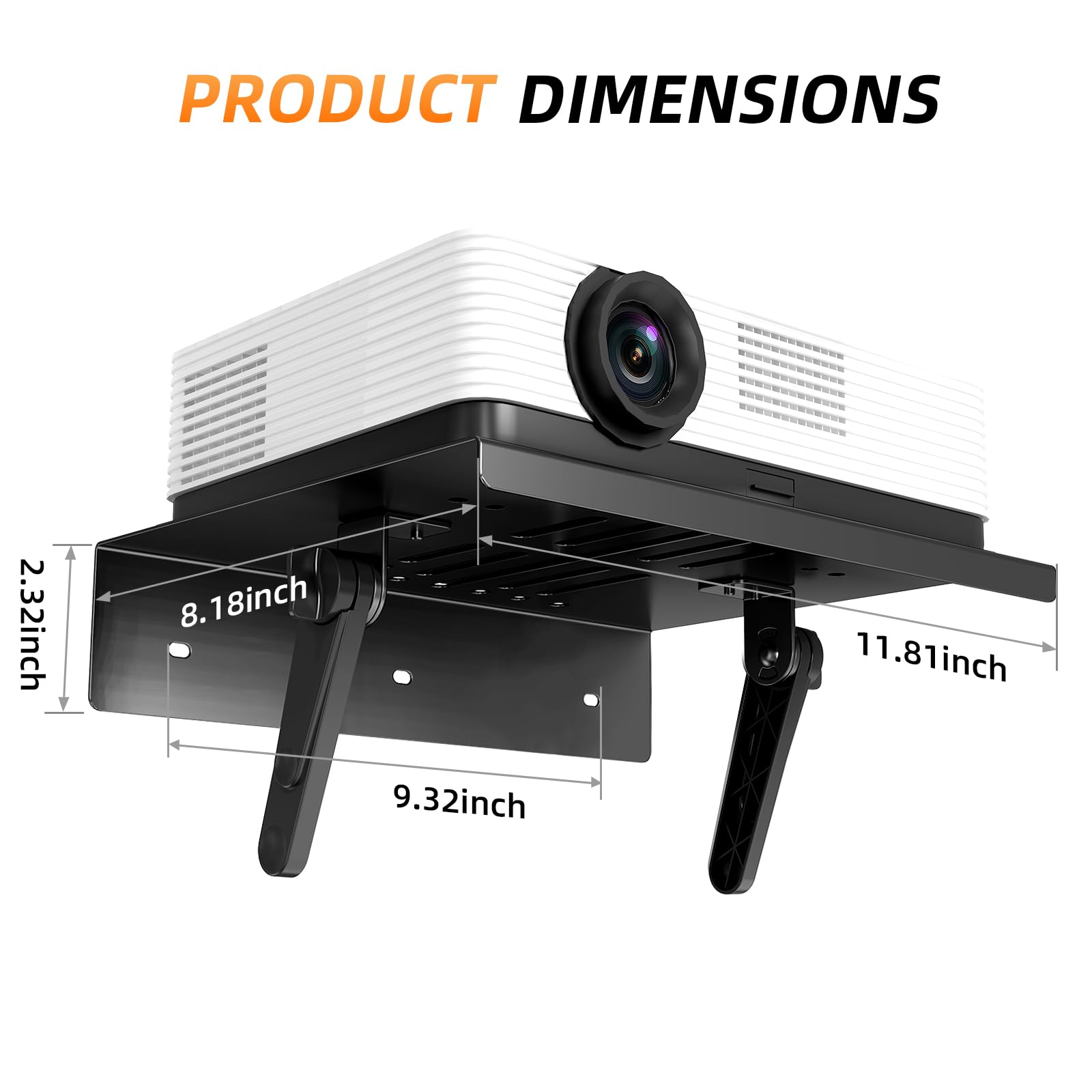 Adjustable Metal Projector Wall Mount with Foldable Design
