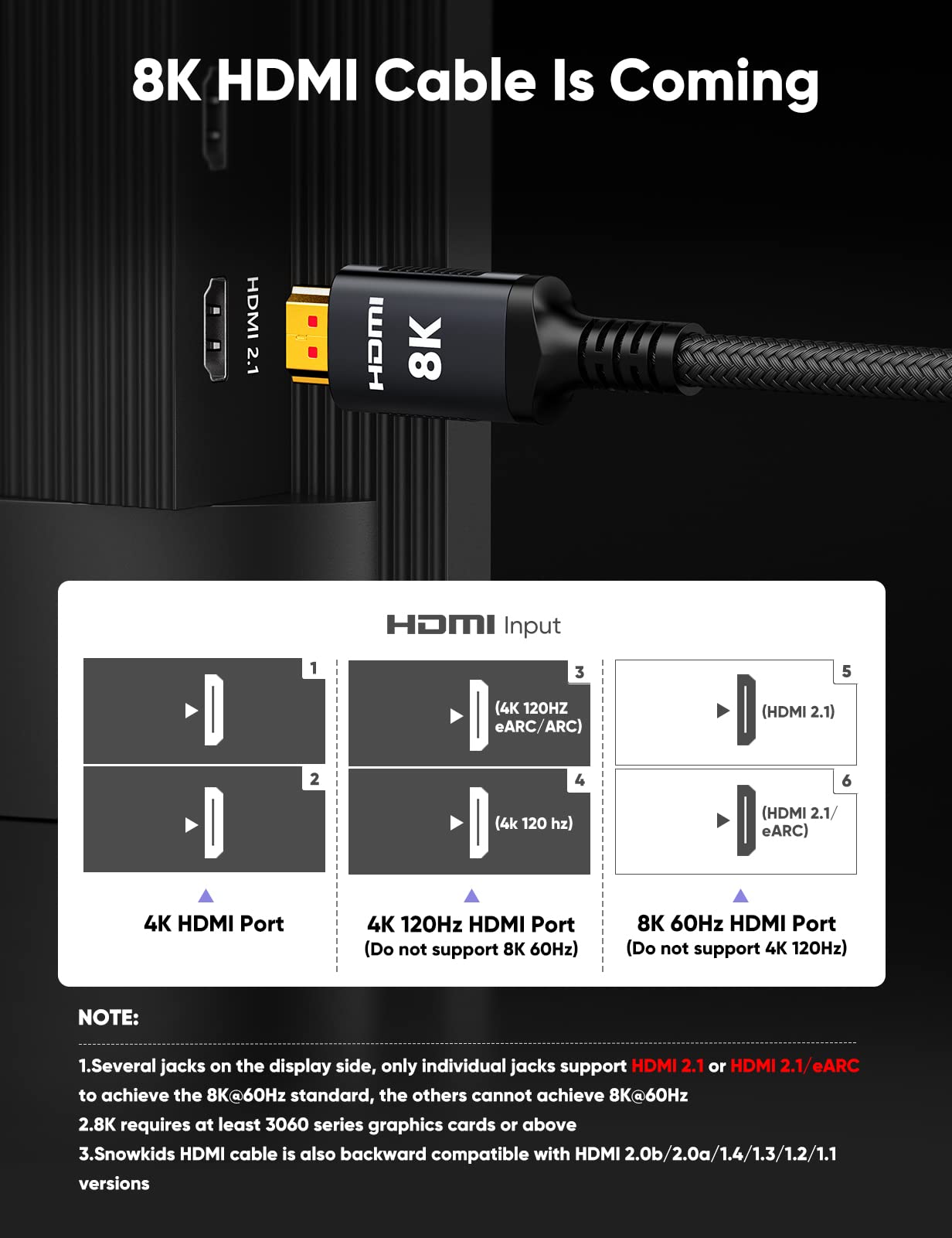 Snowkids 8k hdmi Cable FH