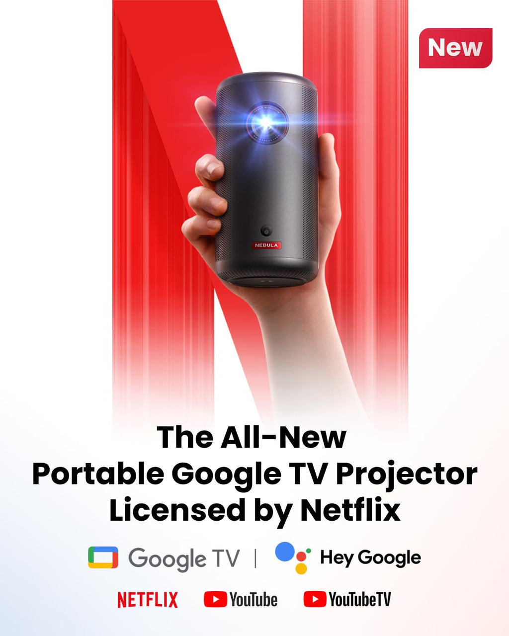 Portable Mini Projector with 360° Surround Sound