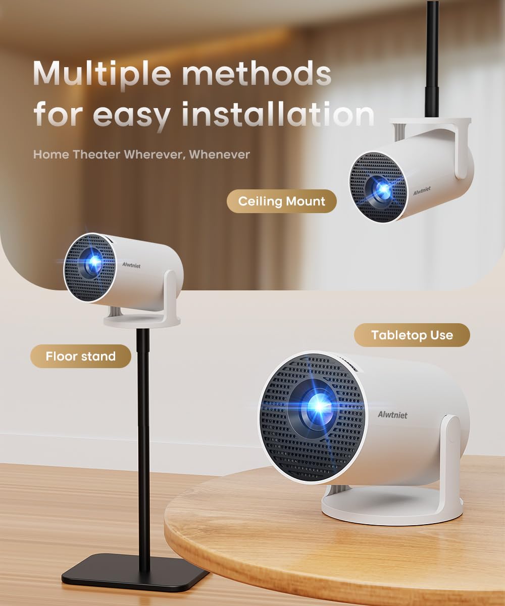Portable Smart Projector with Android 14 & 4K Support