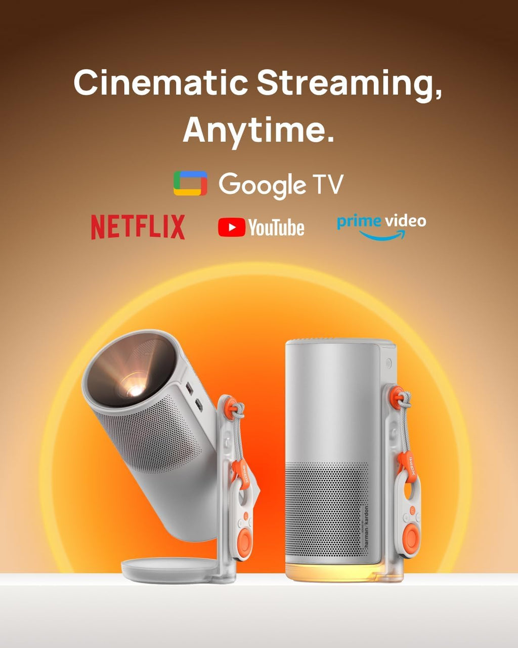 Portable Laser Projector with Google TV & Netflix