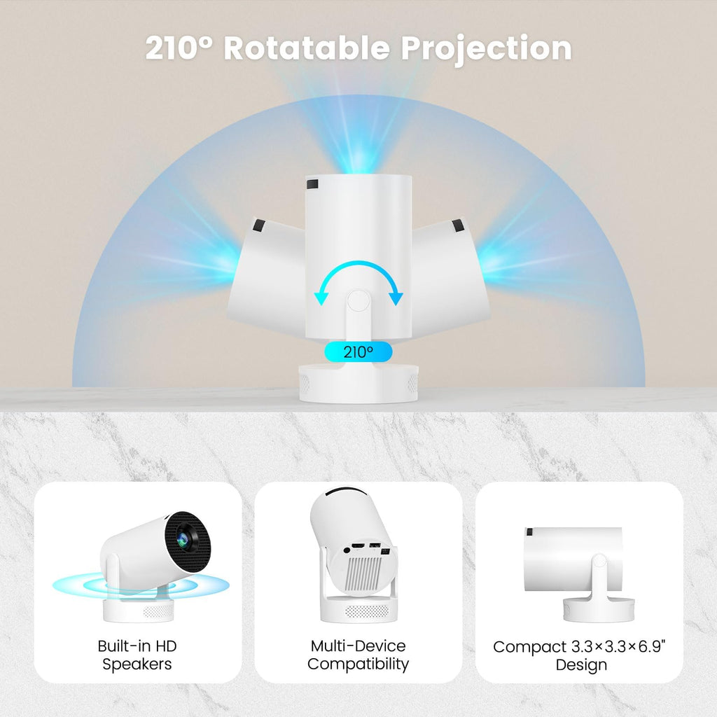Portable Smart Projector with WiFi & Bluetooth