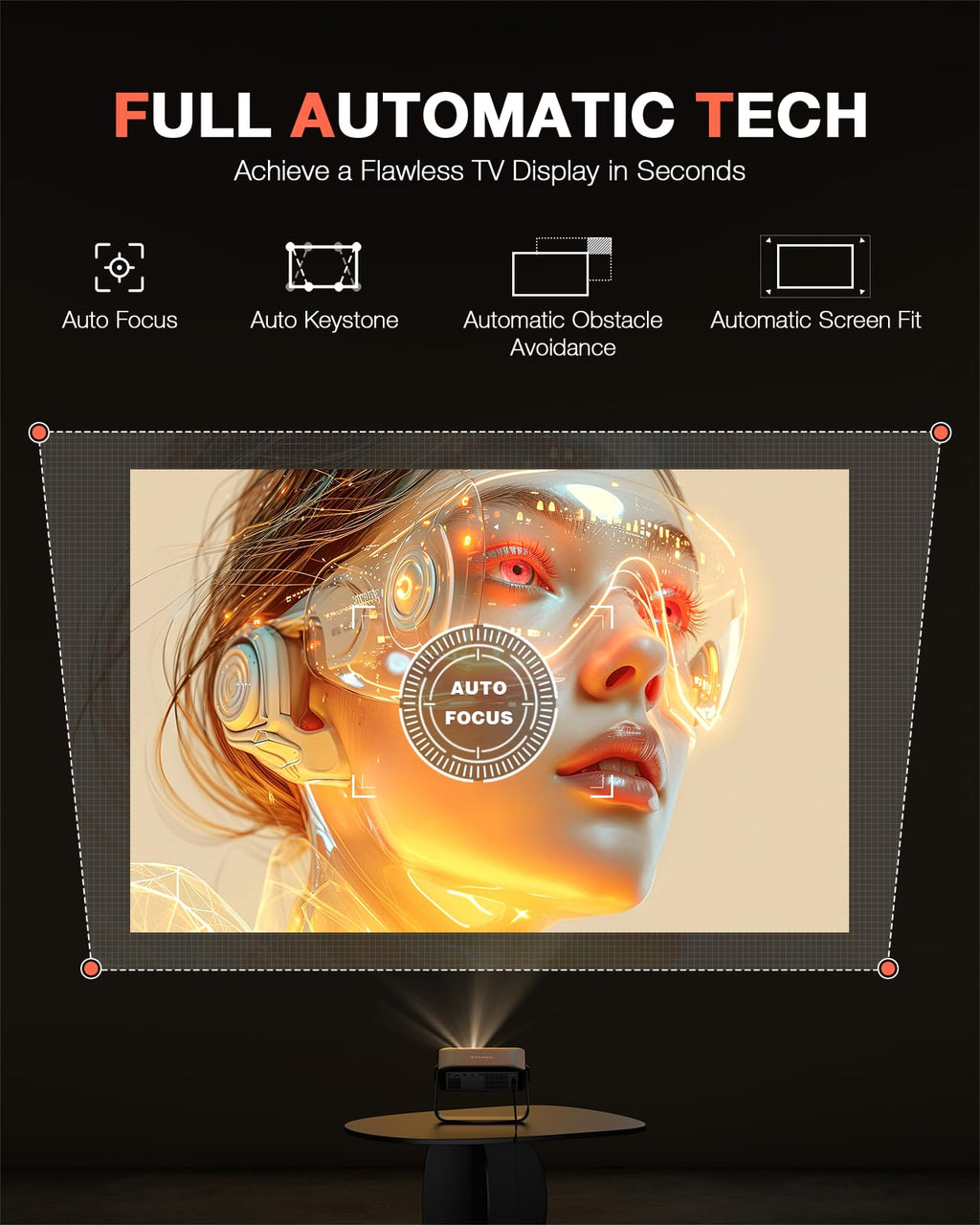 Smart Mini Projector with 4K Support & Dolby Audio