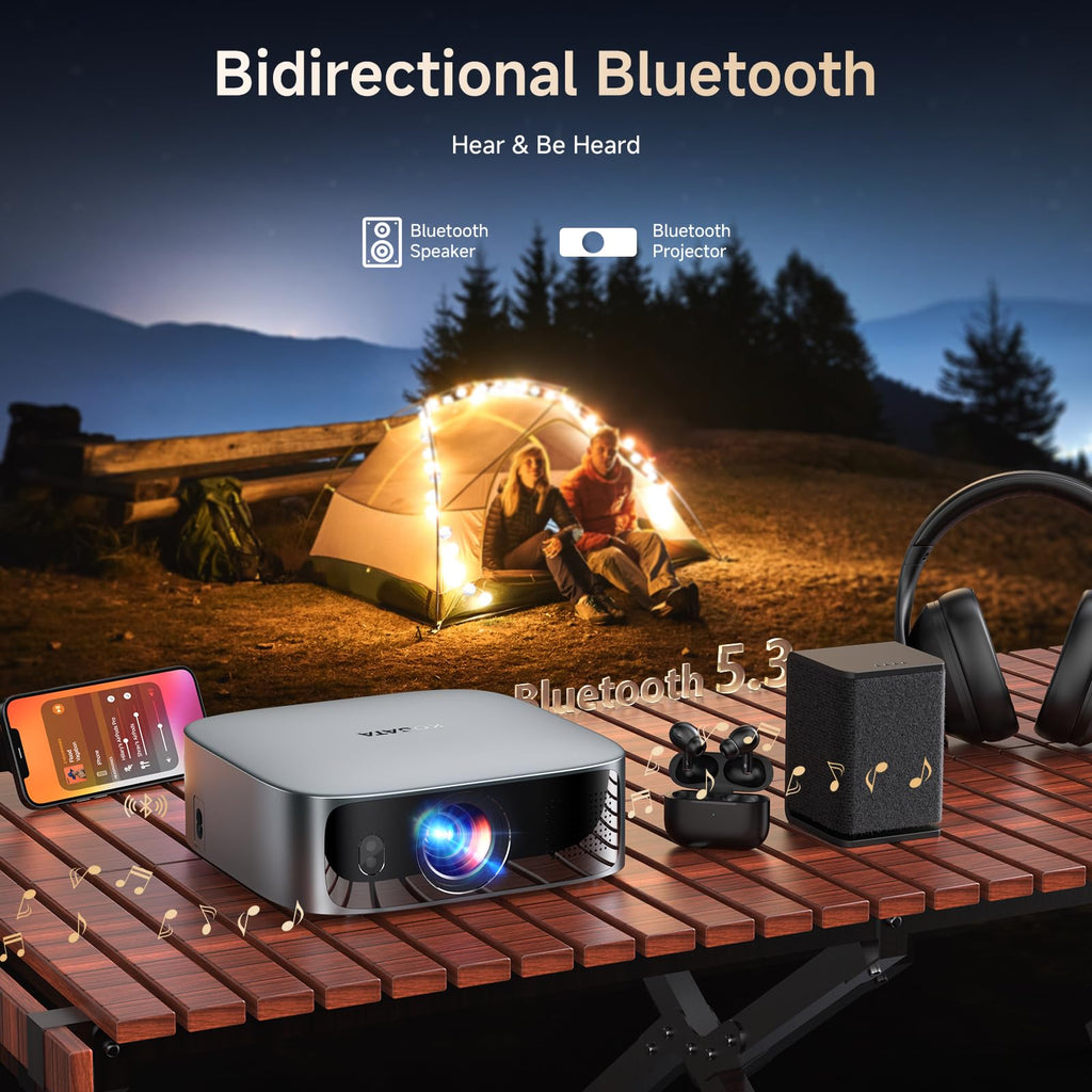 Projector 4K with WiFi and Bluetooth, TOF Auto Focus Keystone