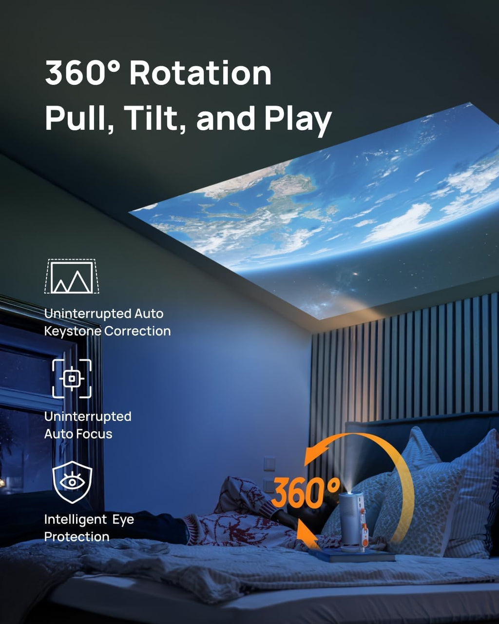 Portable Laser Projector with Google TV & Netflix