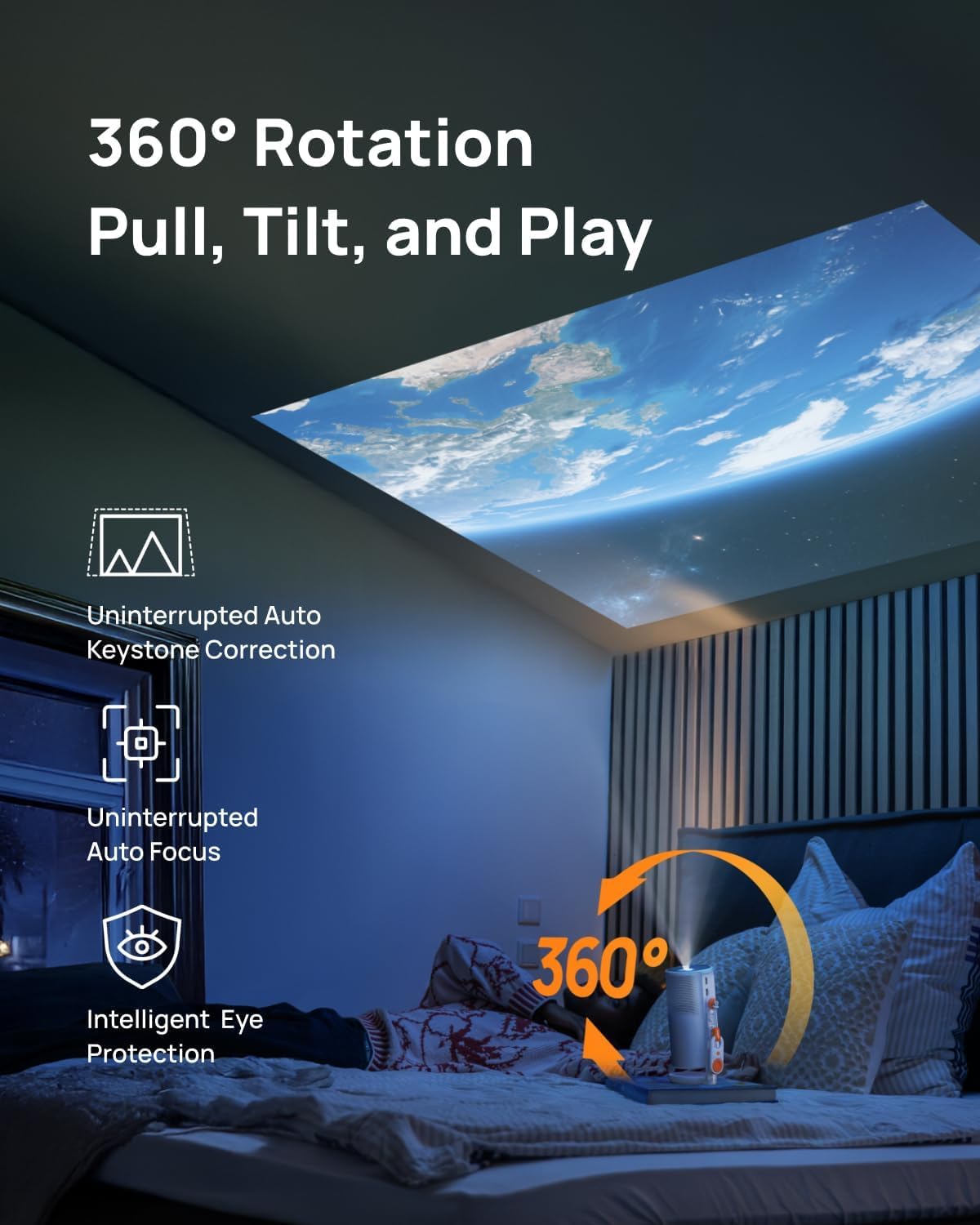 Portable Laser Projector with Google TV & Netflix