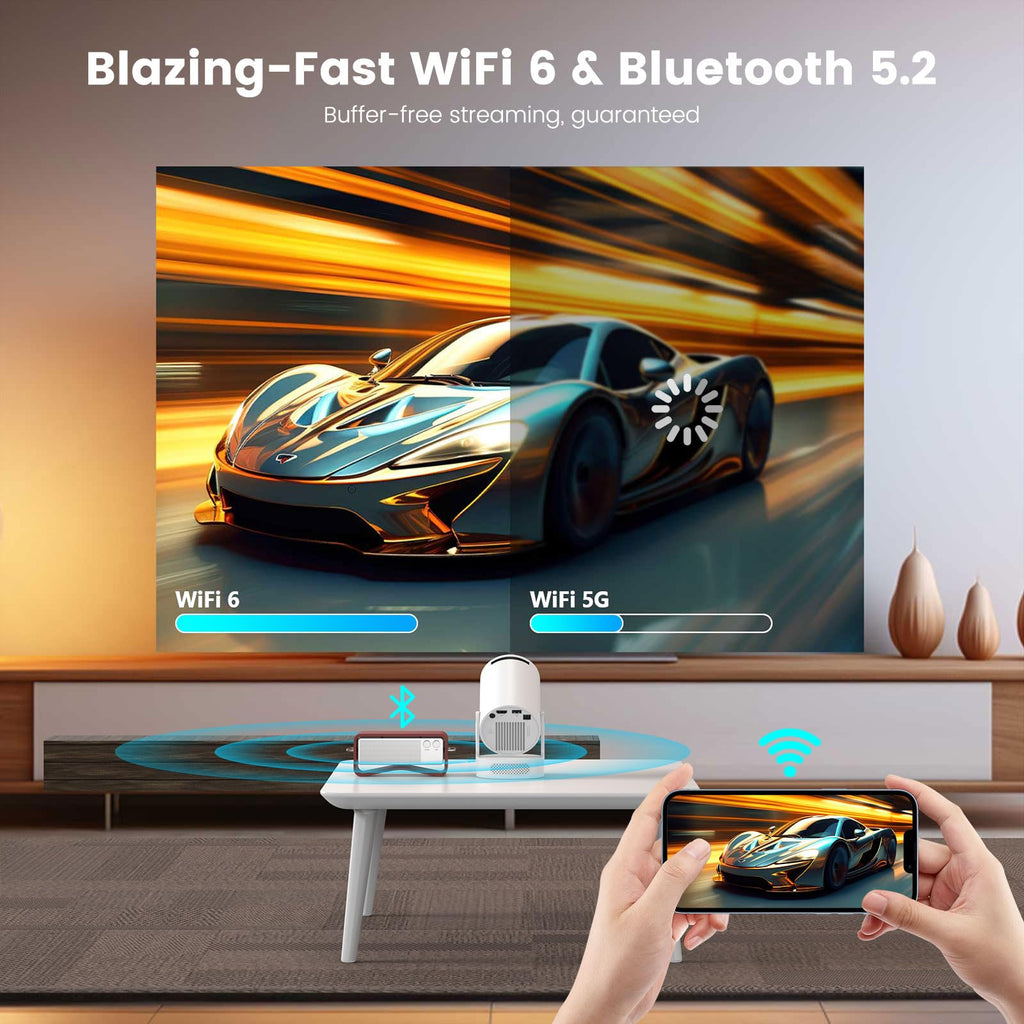 Portable Smart Projector with WiFi & Bluetooth
