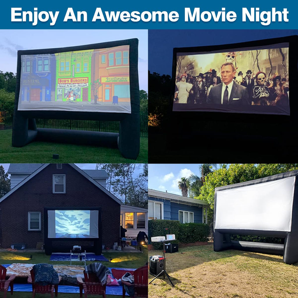 Inflatable Outdoor Movie Screen with Blower & Storage Bag