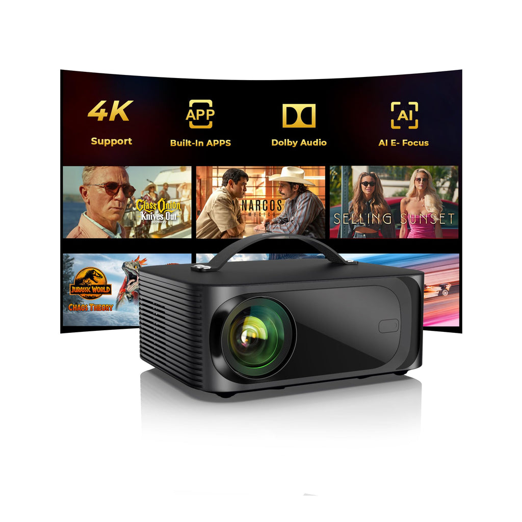 4K Smart Projector with WiFi, Bluetooth & Dolby
