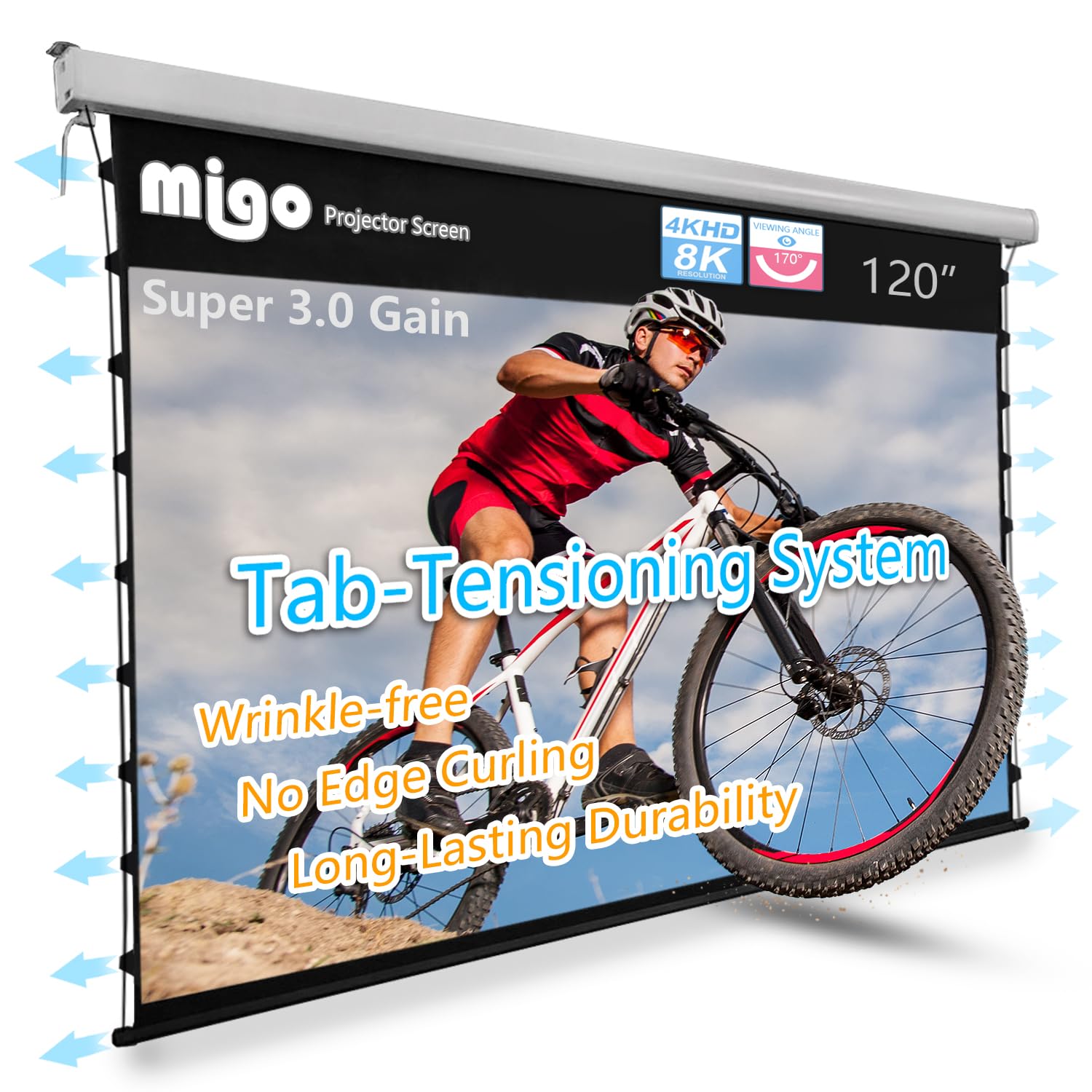 Tab-Tension Motorized Projector Screen for Home Theater