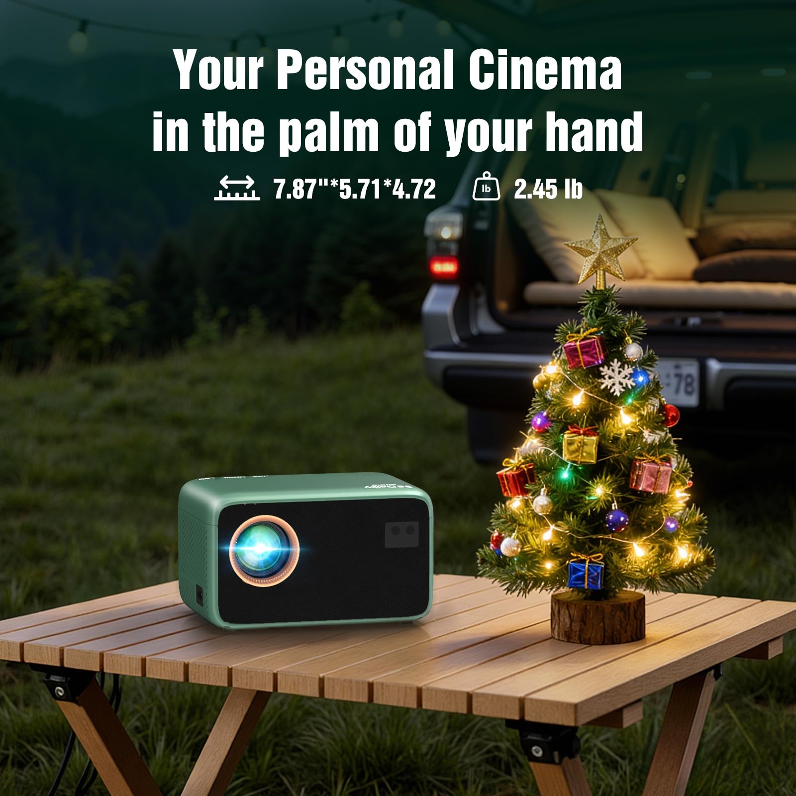 Portable 4K Smart Projector with WiFi & Bluetooth
