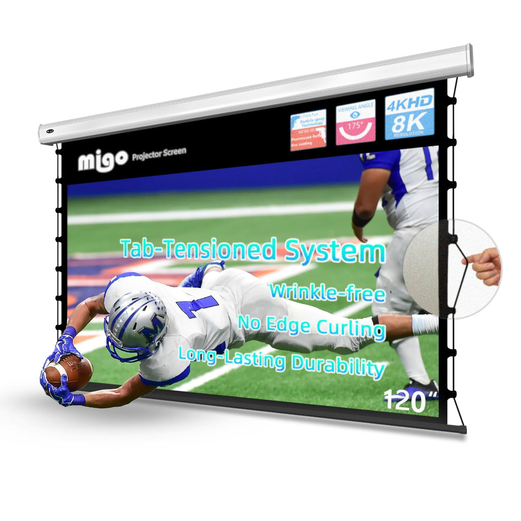 Tab-Tension Motorized Projector Screen for Home Theater