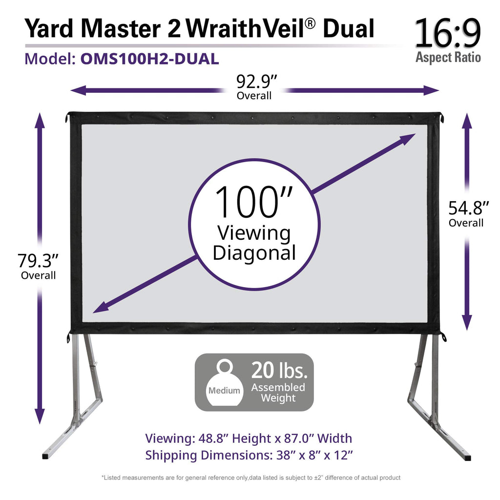 57-Inch Portable Indoor & Outdoor Projector Screen Kit