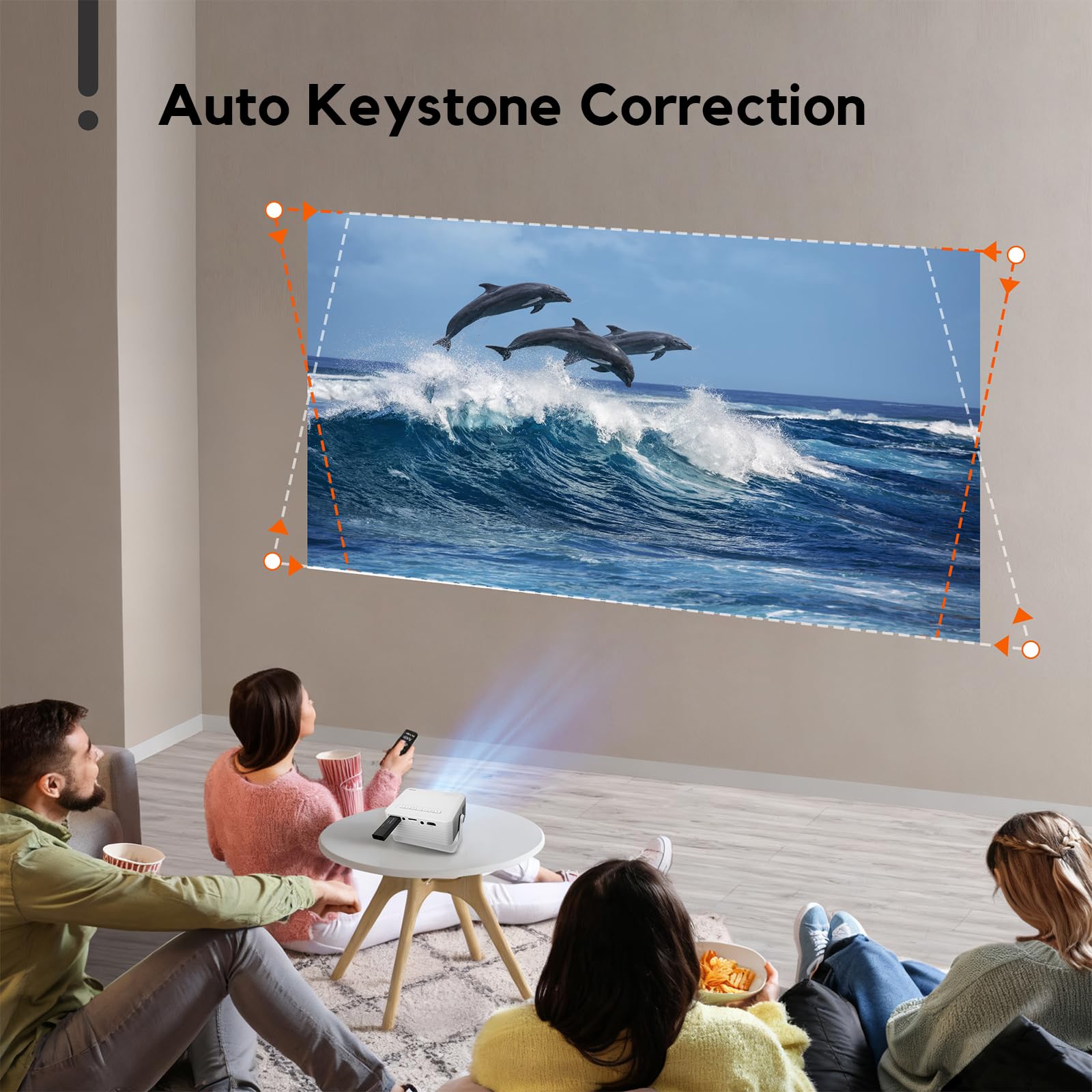 Portable 1080P Mini Projector with WiFi & Bluetooth