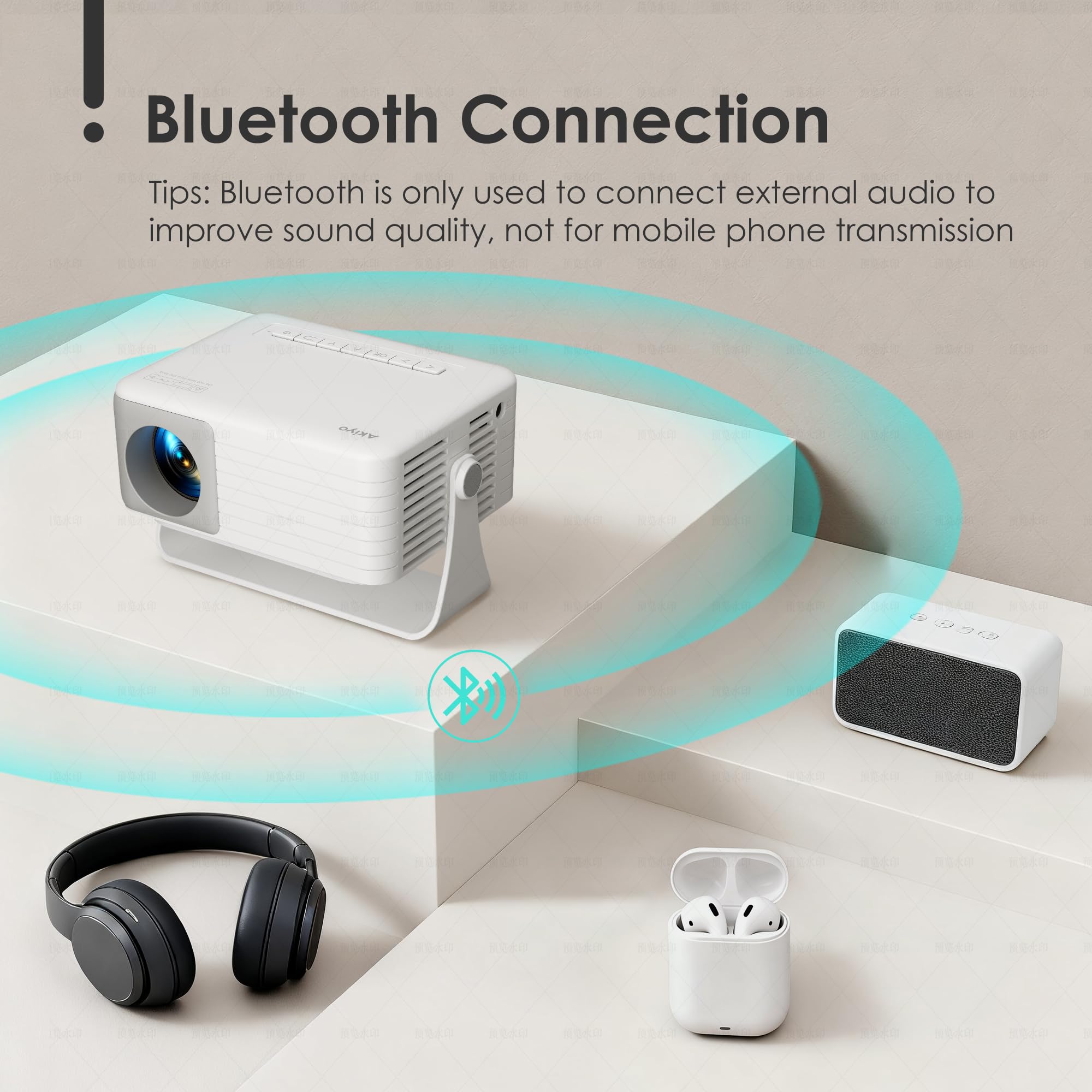 Portable 1080P Mini Projector with WiFi & Bluetooth