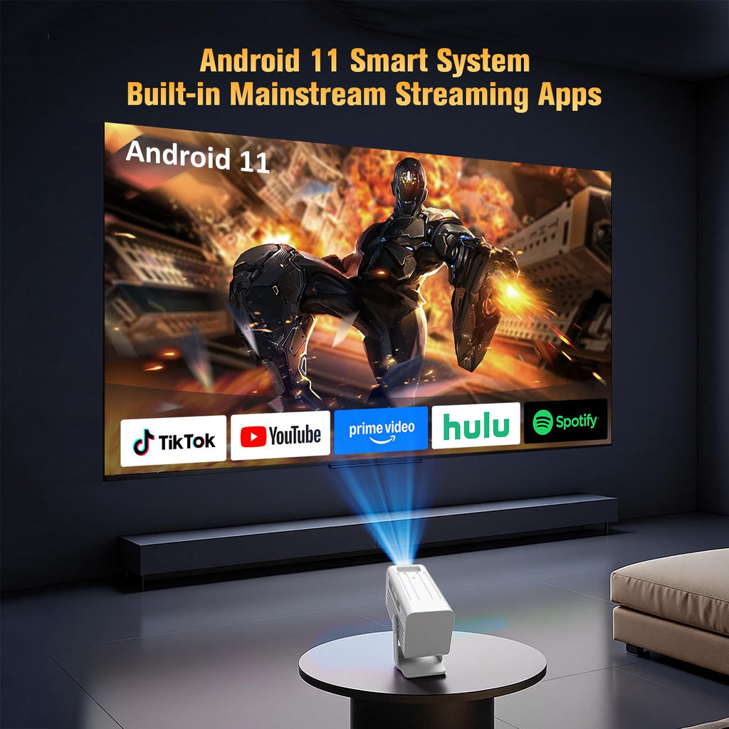 Portable Smart Projector with Android 11 & 4K Support