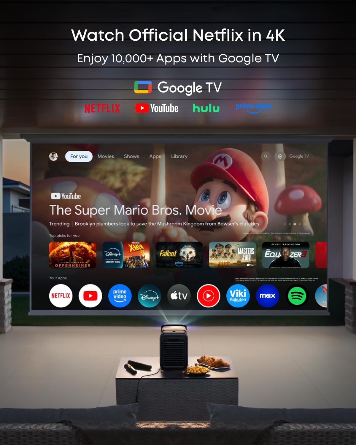 4K Triple Laser Smart Projector with Speaker