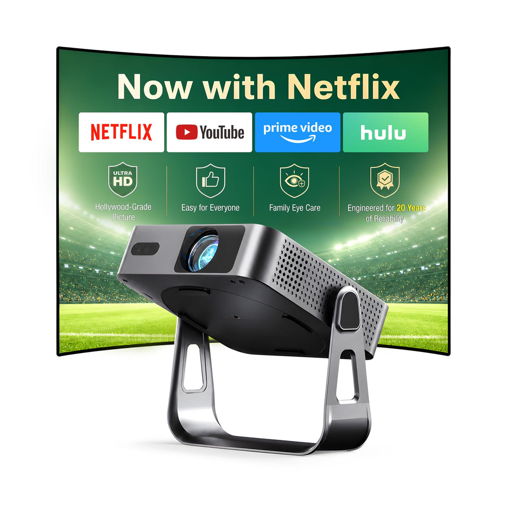 Slim Smart Mini Projector with 4K Support & WiFi