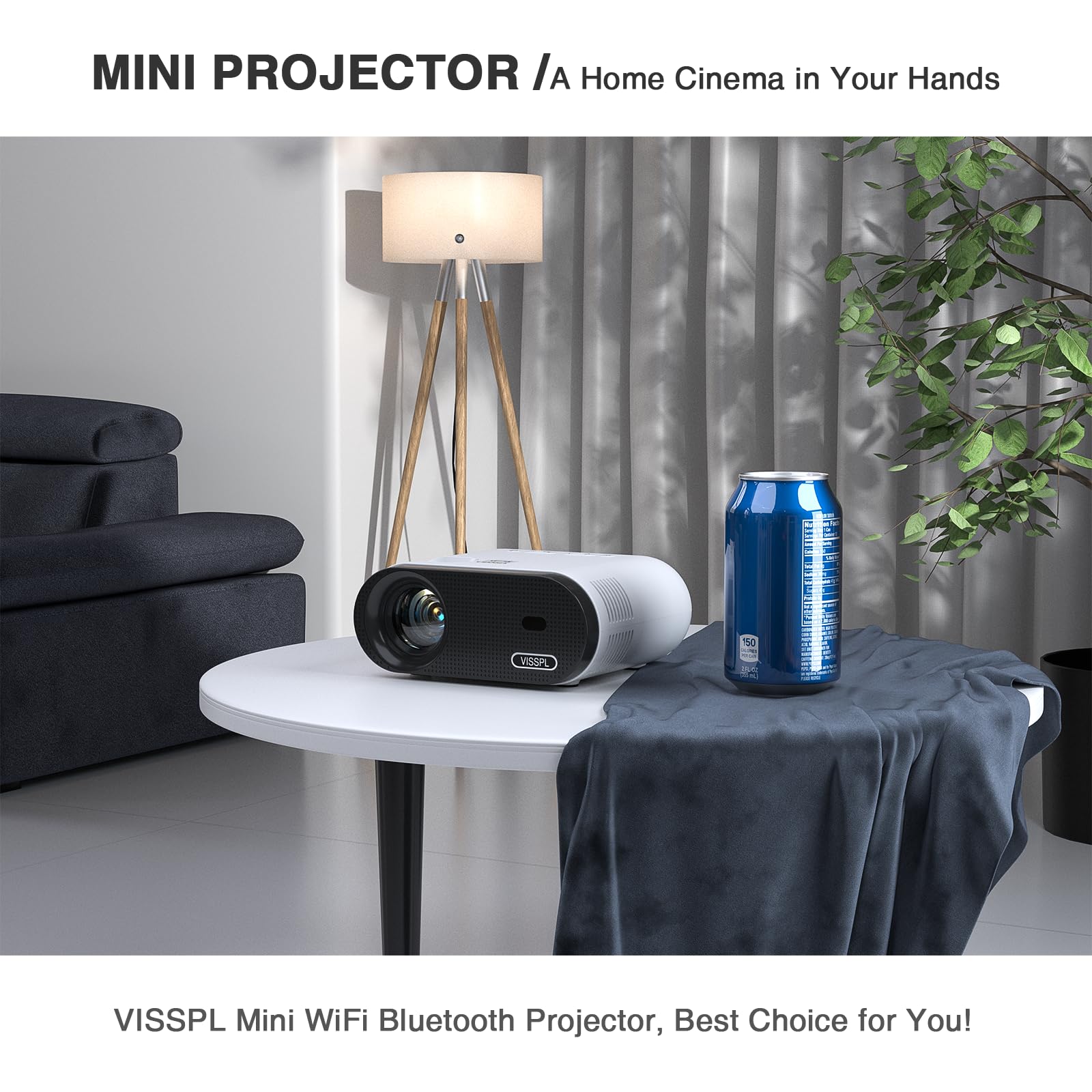 Portable Full HD Mini Projector with Tripod Stand