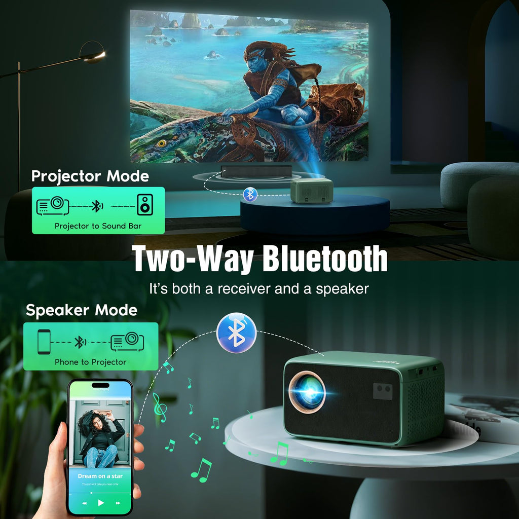 Portable 4K Smart Projector with WiFi & Bluetooth
