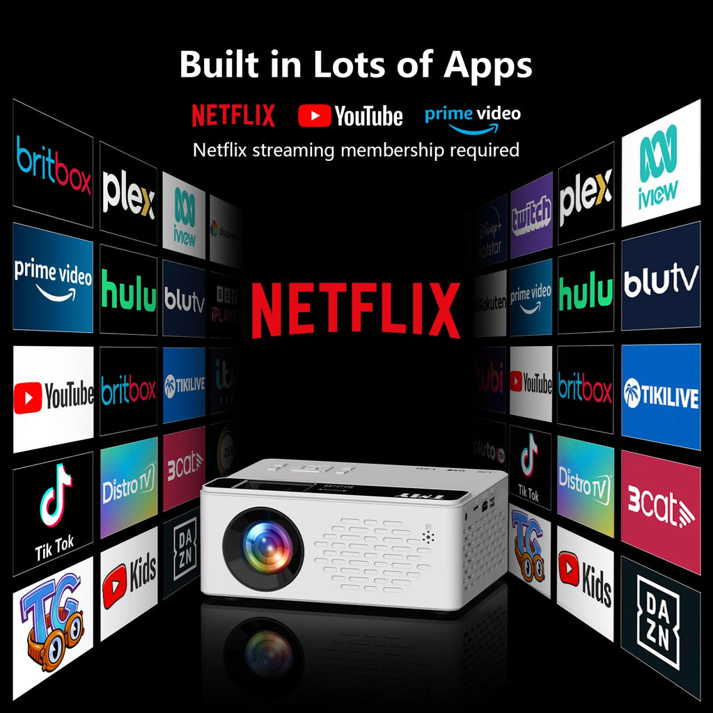 Portable 1080P Mini Projector with Bluetooth Audio