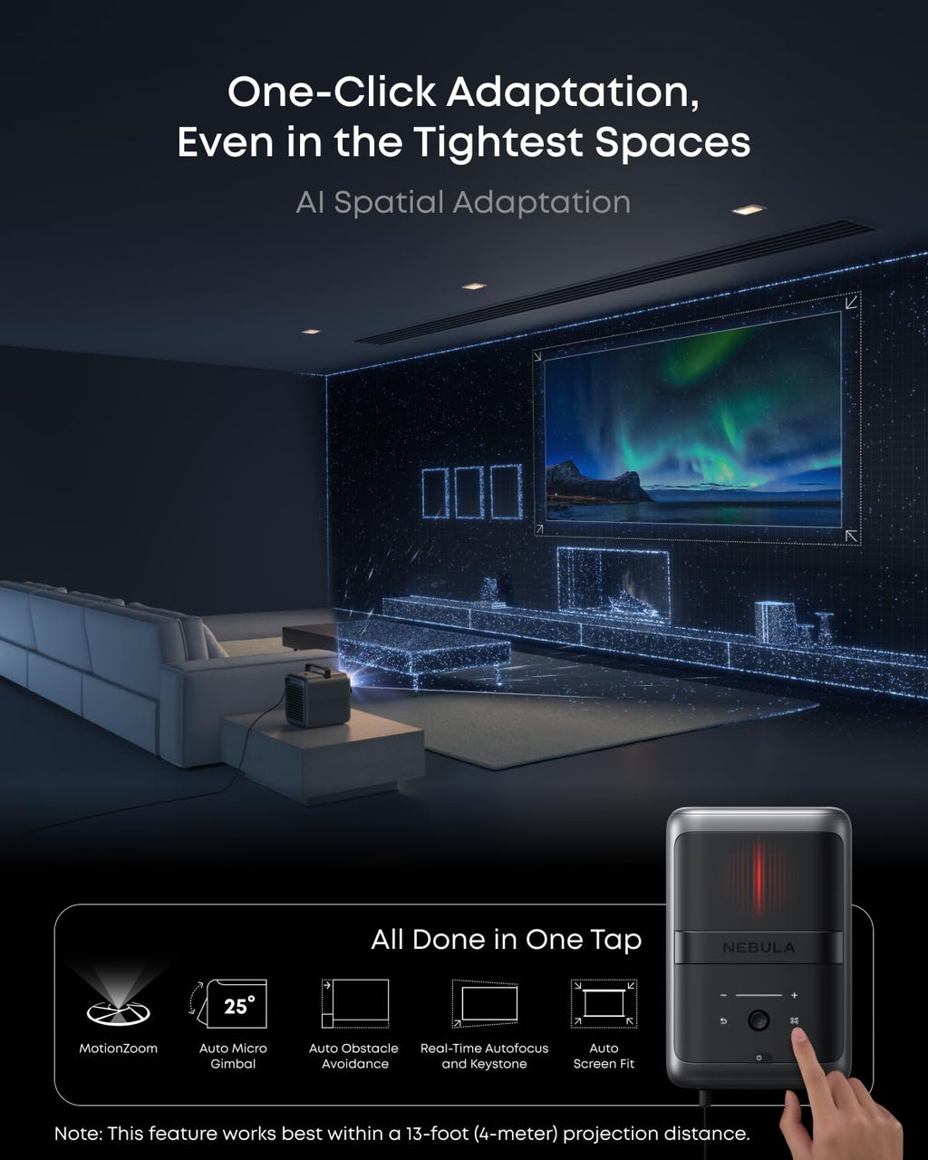 4K Triple Laser Smart Projector with Speaker