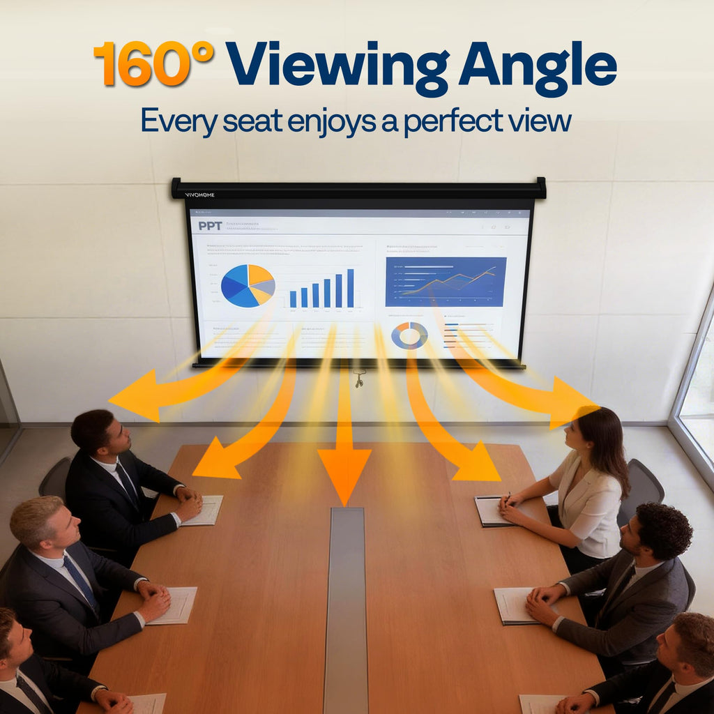 Manual Pull-Down Projector Screen for Home Theater