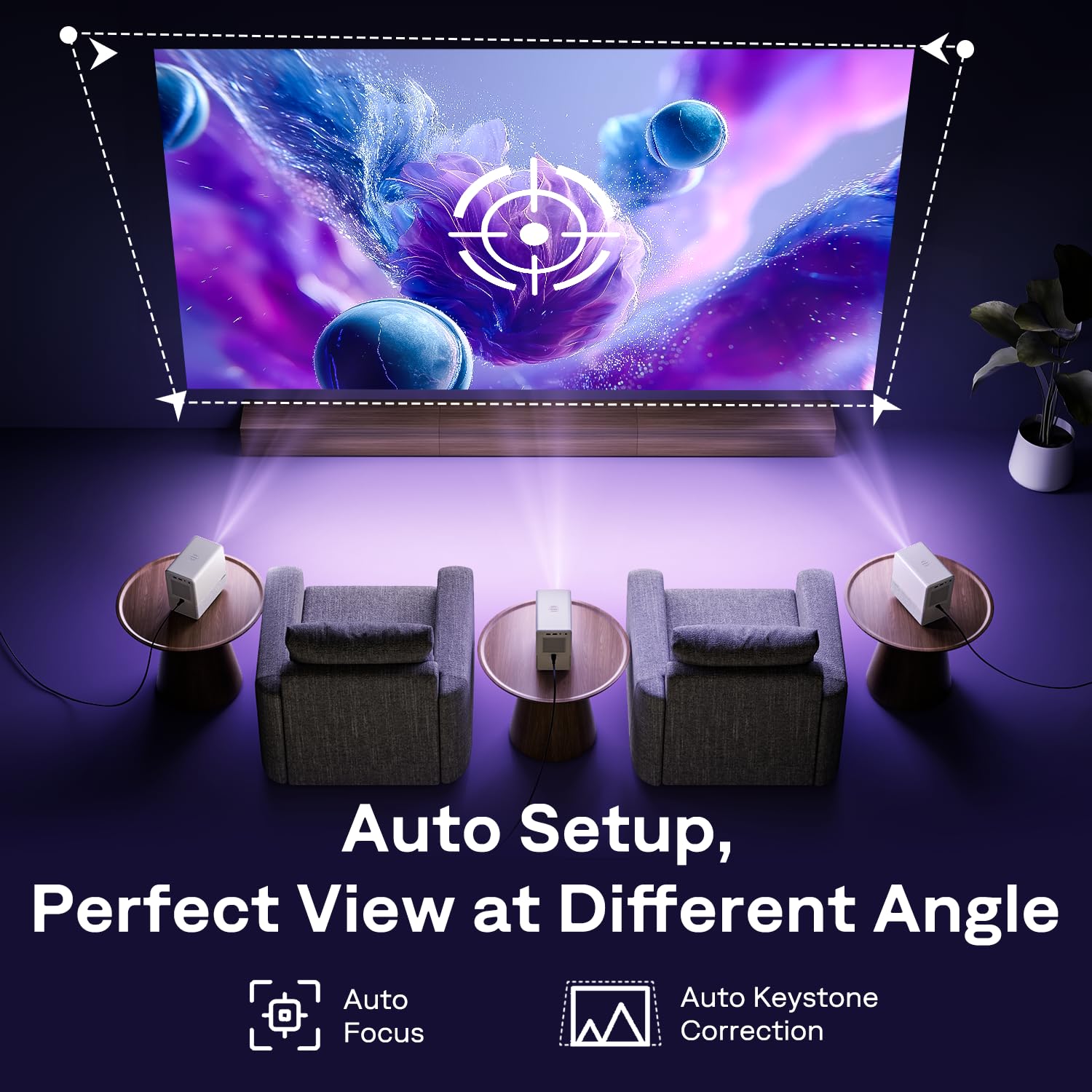 Portable FHD Smart Projector with 4K Support & Dolby Audio