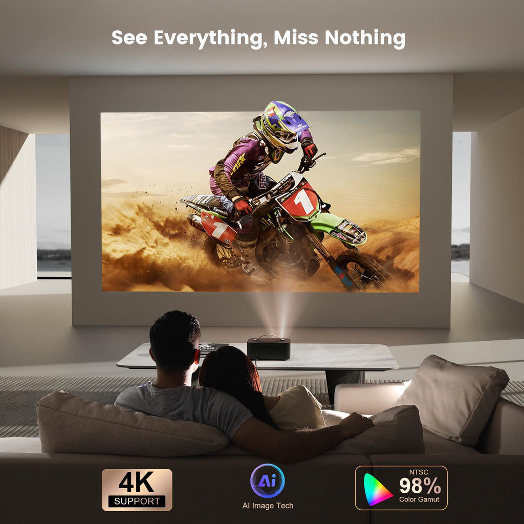 4K Smart Projector with WiFi, Bluetooth & Dolby