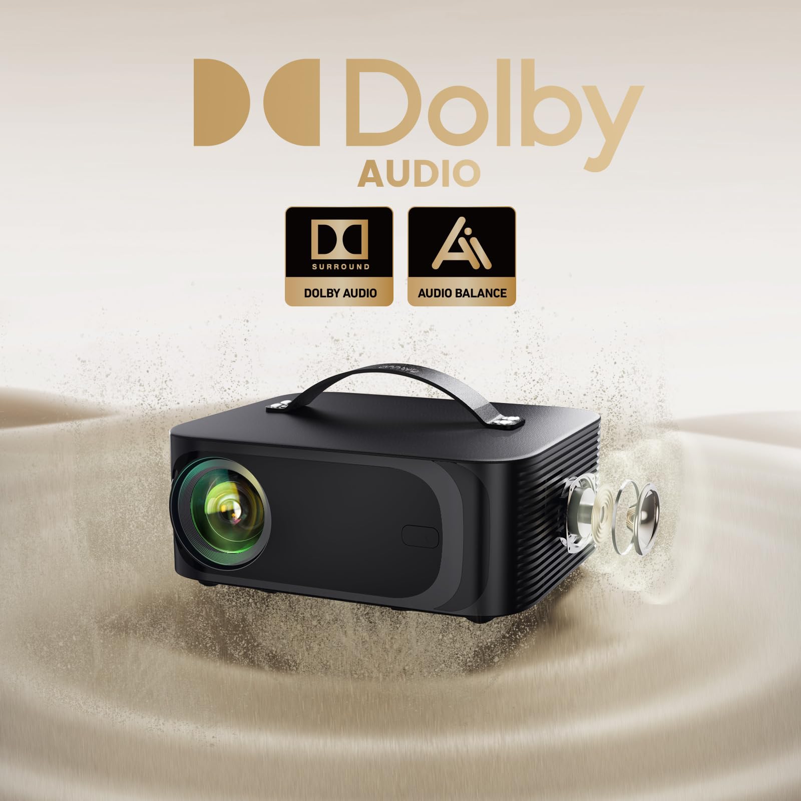 4K Smart Projector with WiFi, Bluetooth & Dolby