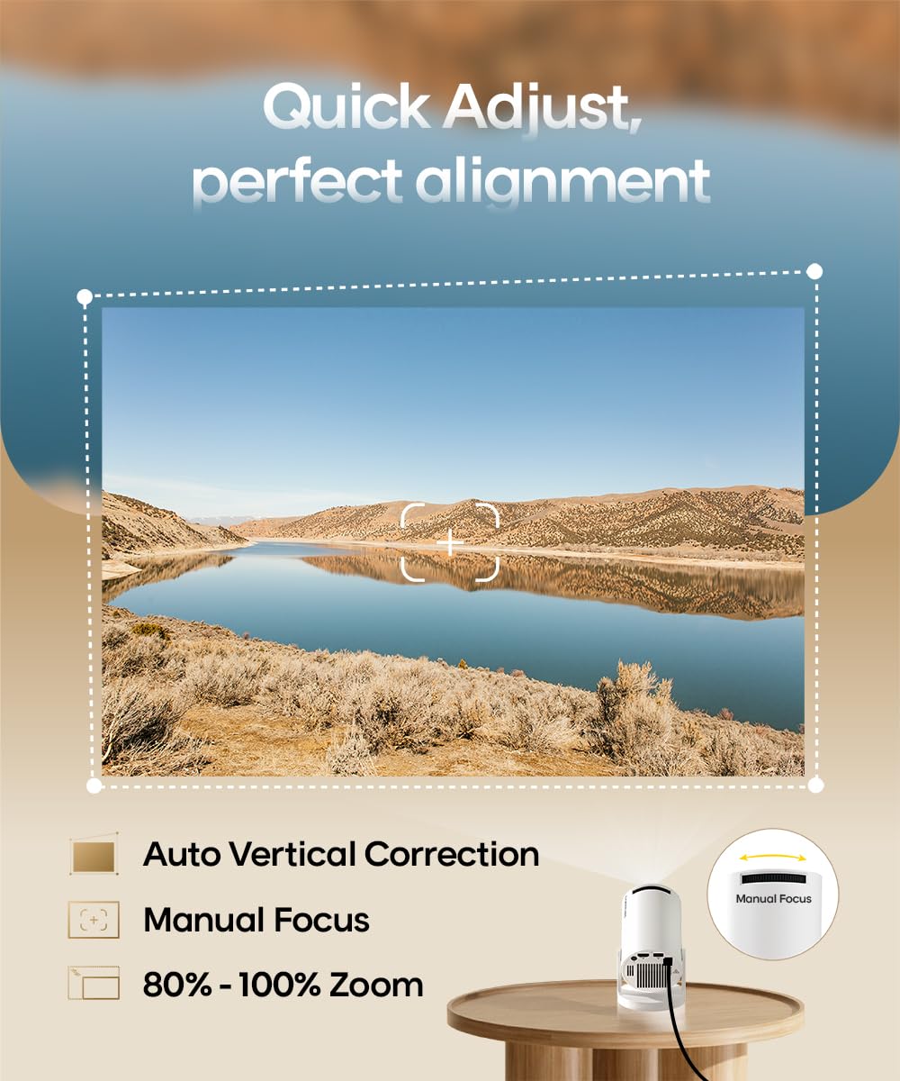 Portable Smart Projector with Android 14 & 4K Support