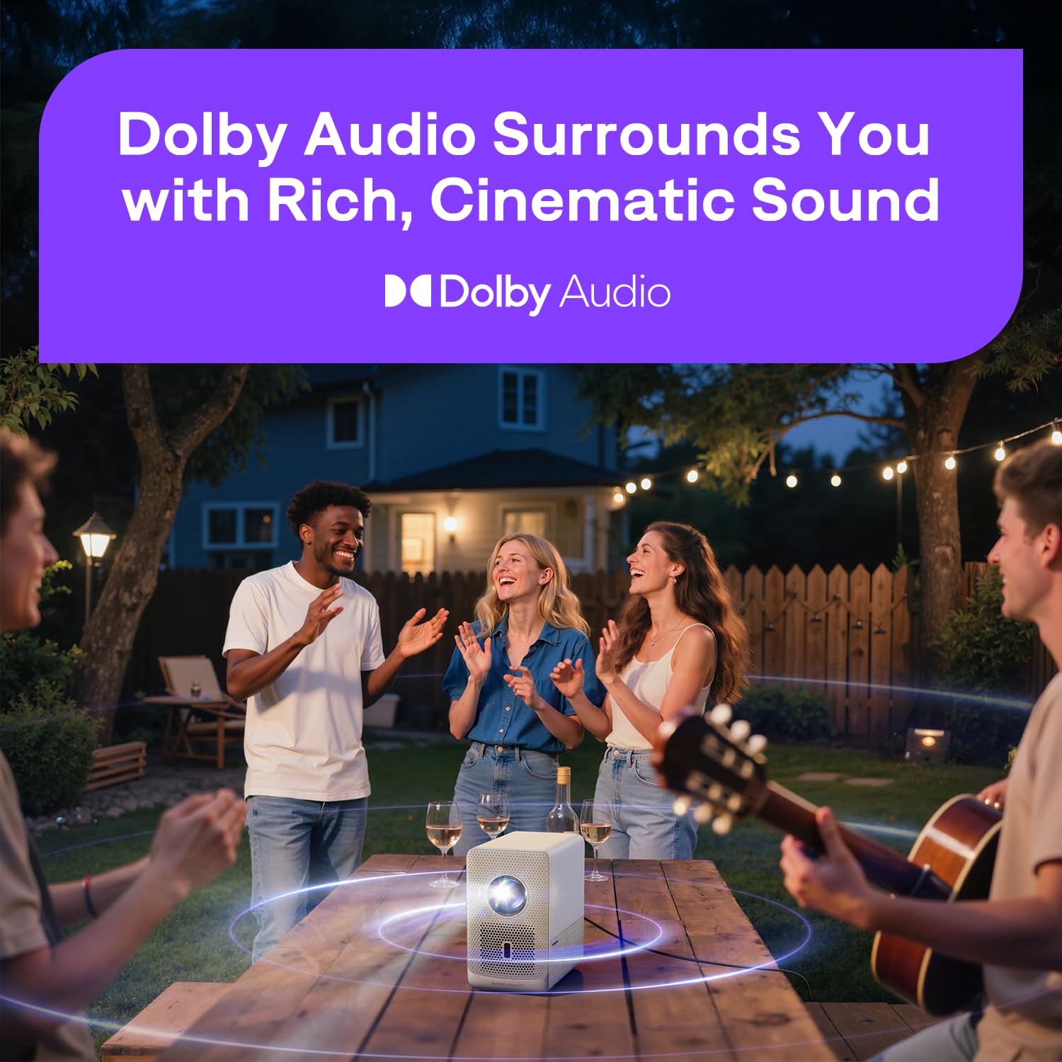 Portable FHD Smart Projector with 4K Support & Dolby Audio