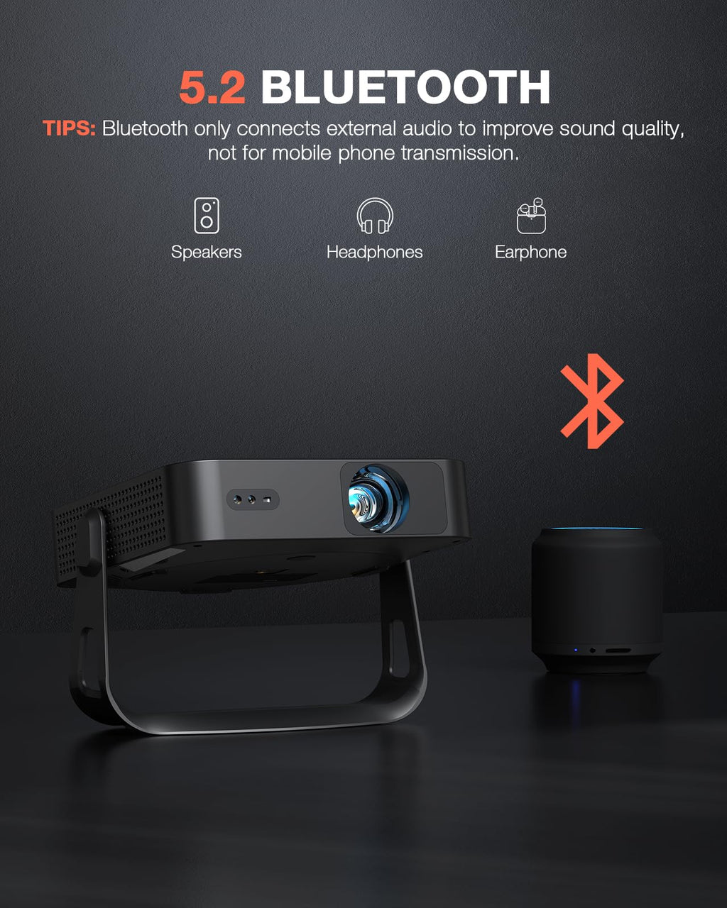 Smart Mini Projector with 4K Support & Dolby Audio
