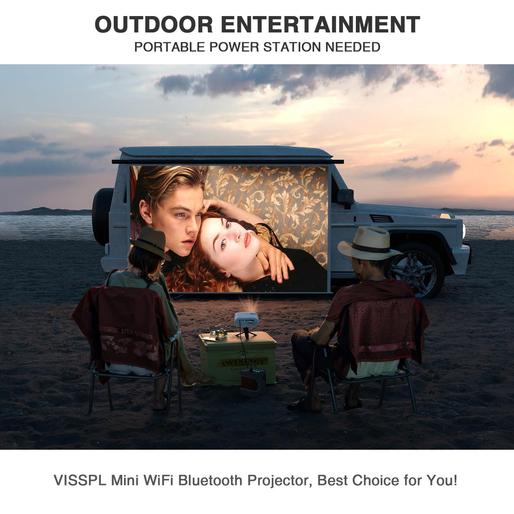 Portable Full HD Mini Projector with Tripod Stand