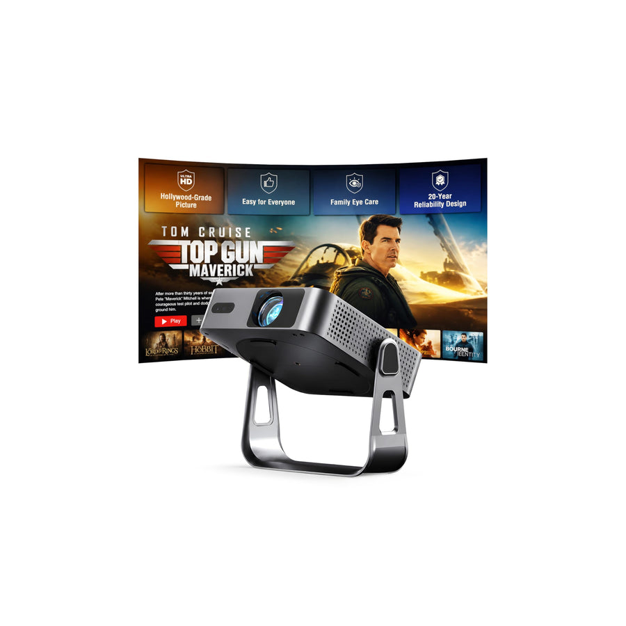 Slim Smart Mini Projector with 4K Support & WiFi