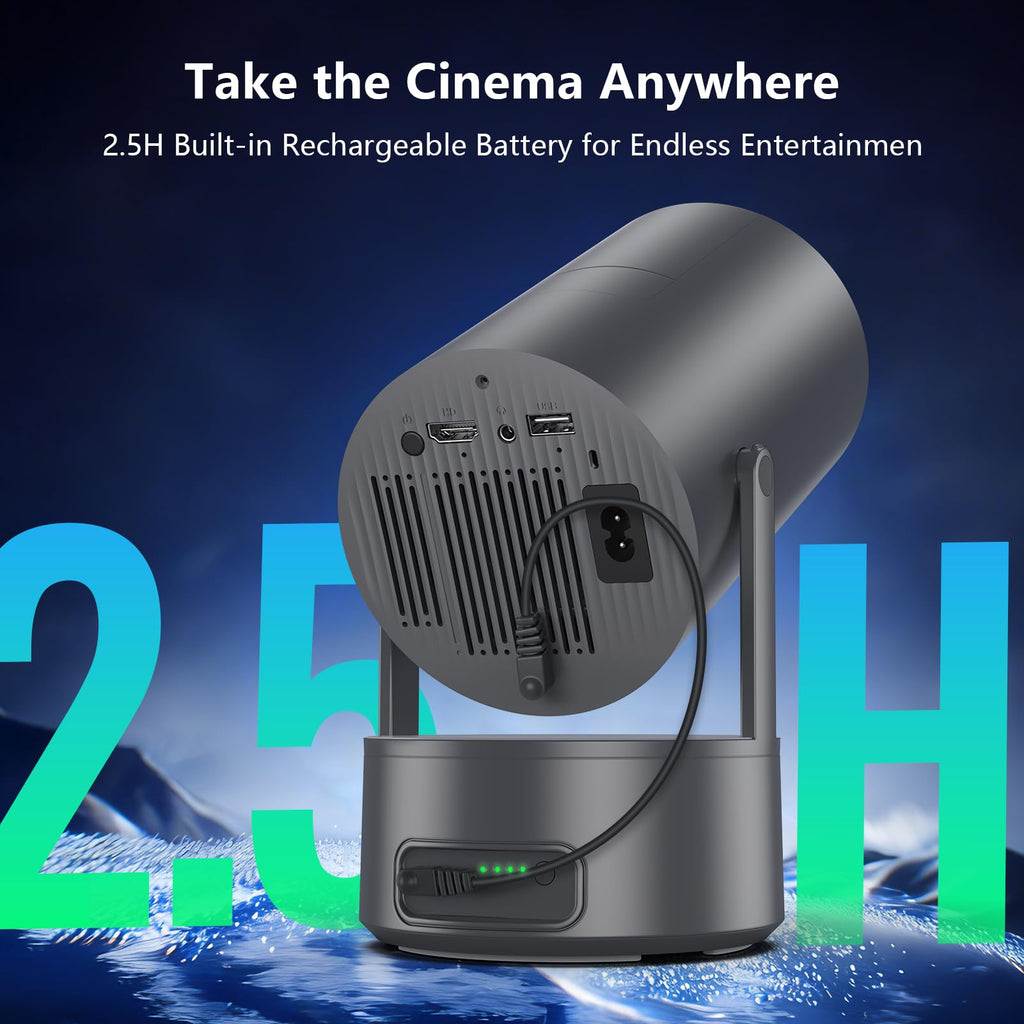 Portable Battery Projector with WiFi & 1080P Support