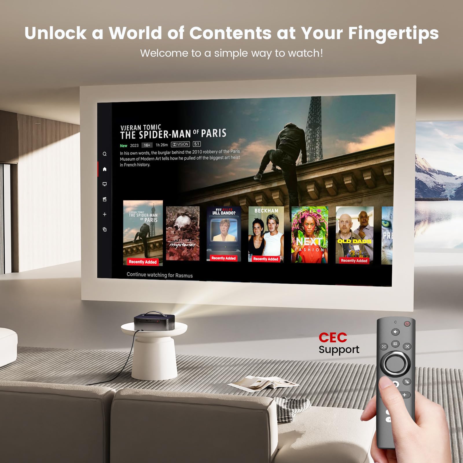 4K Smart Projector with WiFi, Bluetooth & Dolby