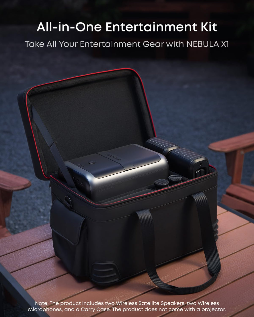 Projector Accessory Kit with Speakers, Mics & Case