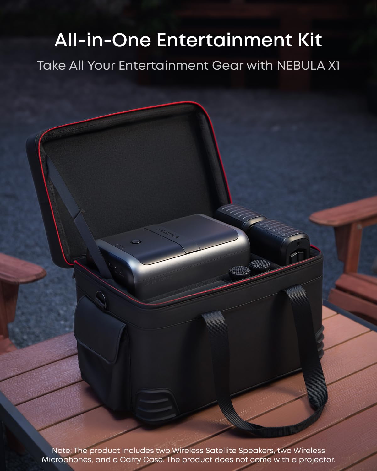 Projector Accessory Kit with Speakers, Mics & Case